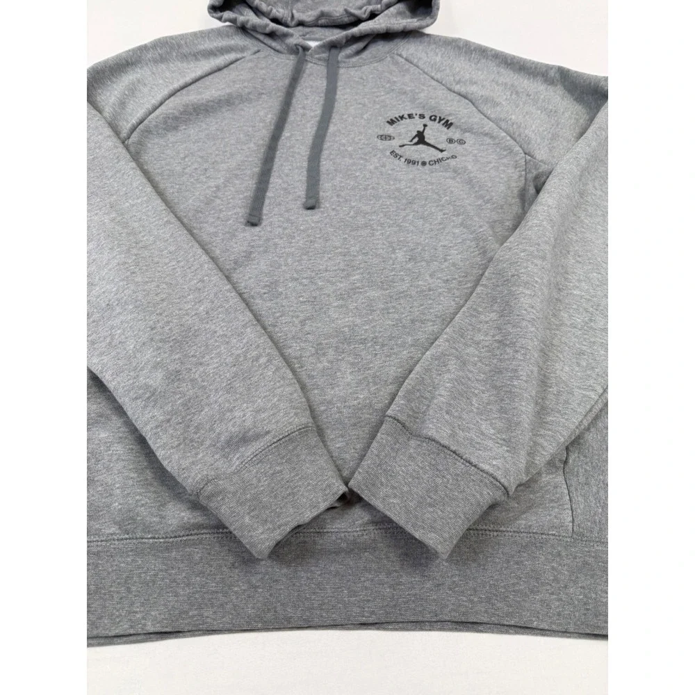 Jordan Men's Mikes Gym‎ Breakfast Club Dri-FIT Graphic Hoodie Gray Size Medium